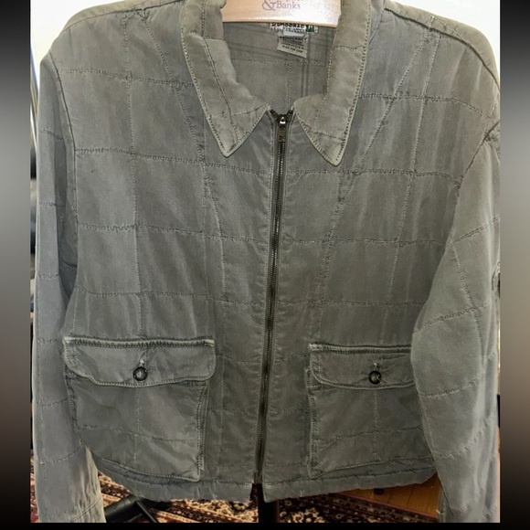 Democracy Womens Military Style Quilted Jacket Cargo Medium - Picture 2 of 5